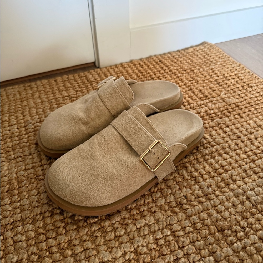 Billini Tan Suede Slip-On Mules